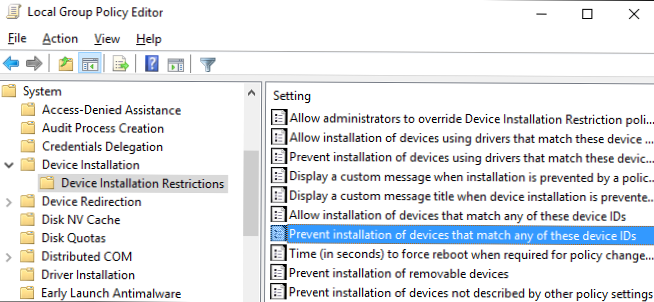 Device installed перевод. Restrict Driver installation to Administrators.