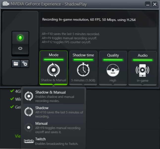 how to record your pc gameplay with nvidia shadowplay 5