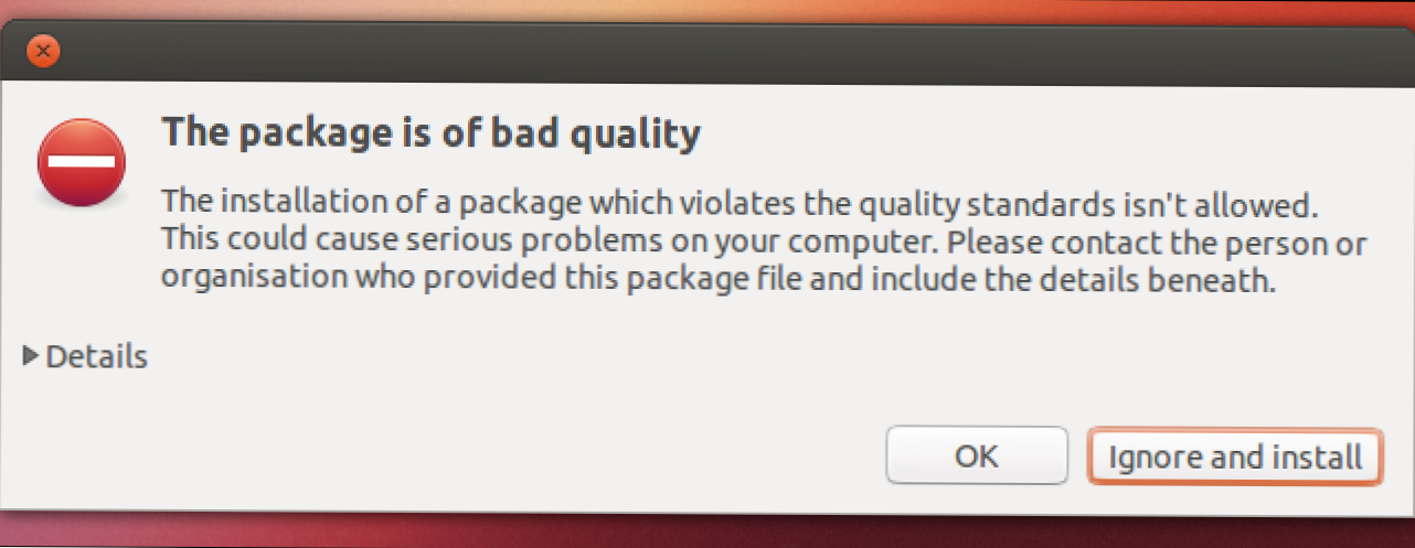 Какво означава "Този пакет е с лошо качество" означава Ubuntu? (Как да)