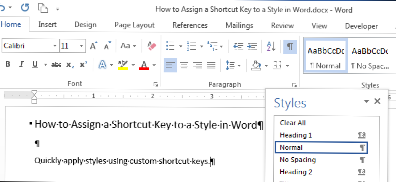 Jak przypisać klawisz skrótu do stylu w programie Word (Jak)