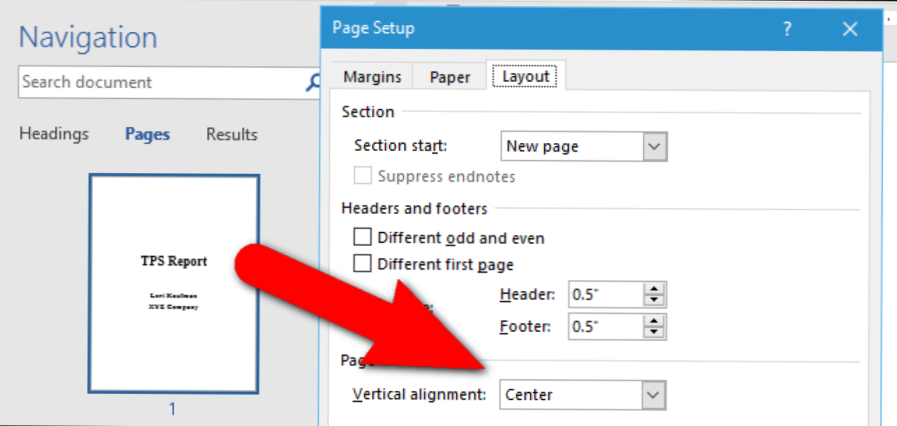 Как да центрирате текста вертикално на страницата в Microsoft Word (Как да)