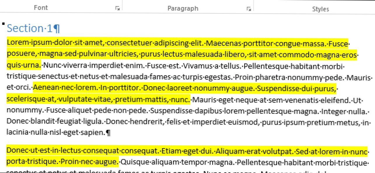 Cum se colectează mai multe selecții text evidențiate într-un singur document în Word 2013 (Cum să)