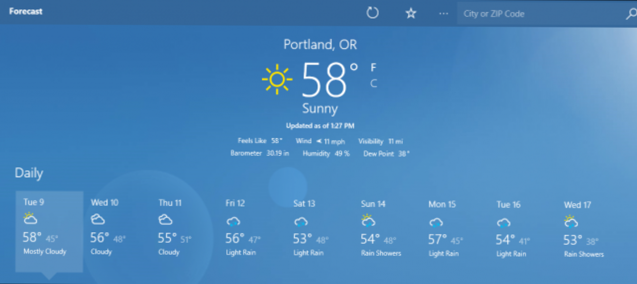 Jak skonfigurować aplikację Windows 10 Weather (Jak)