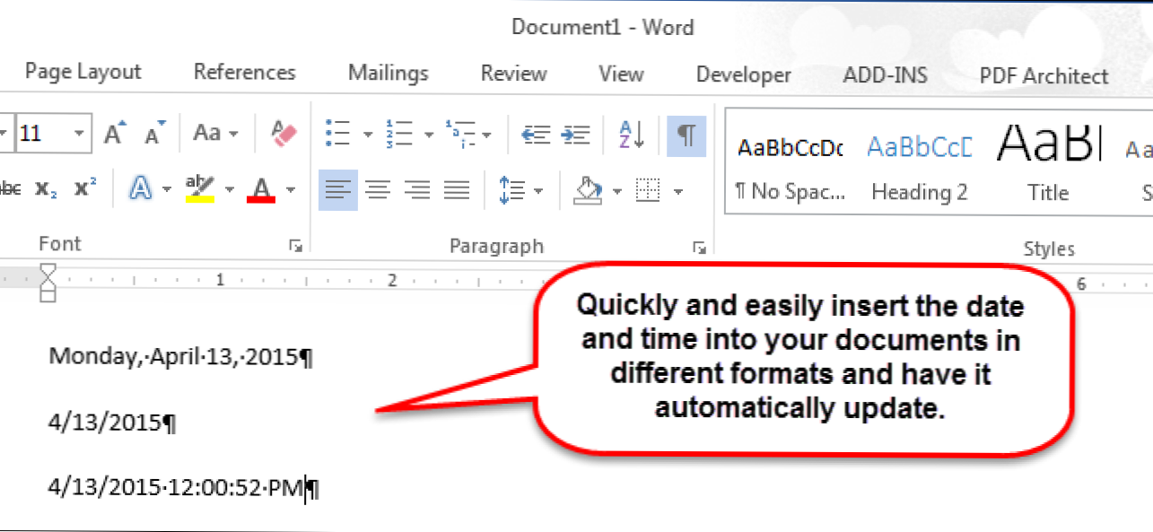 Jak w łatwy sposób wstawić sformatowaną datę i godzinę do programu Microsoft Word (Jak)