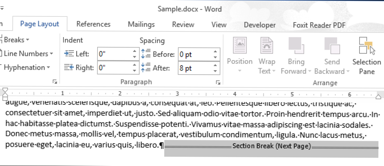 Cum de a găsi pauze secțiune într-un document Word (Cum să)
