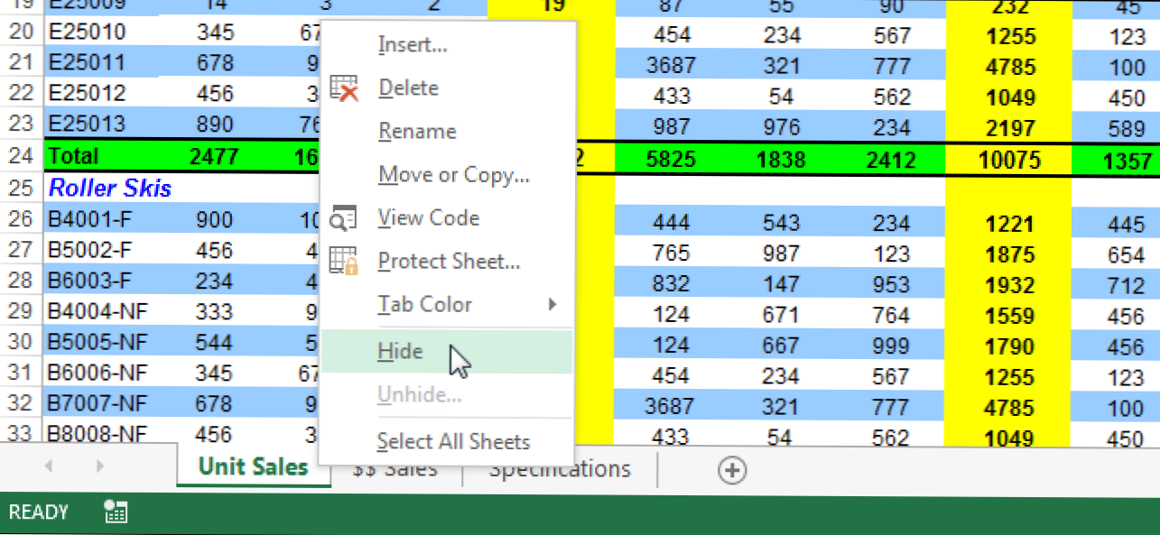 Cara Menyembunyikan Lembar Kerja / Tab dan Seluruh Buku Kerja di Excel (Bagaimana caranya)