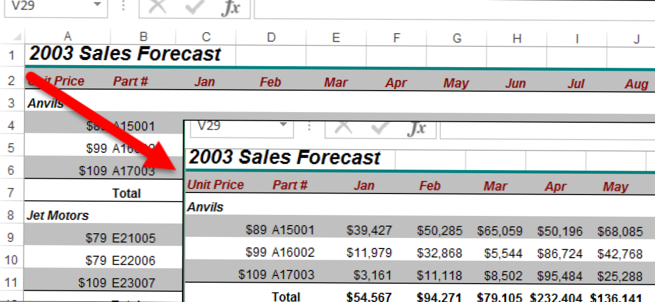 Kā parādīt un paslēpt rindu un kolonnu virsrakstus programmā Excel (Kā)