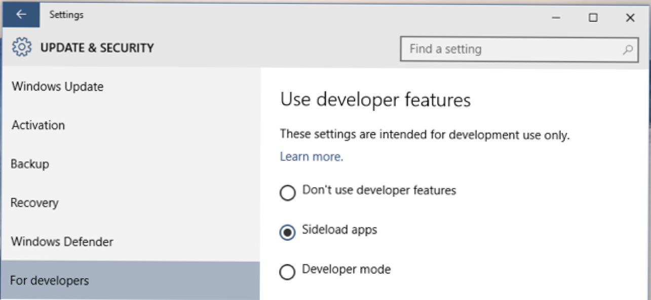 Windows 10 ви позволява да Sideload универсални приложения, точно като Android Има ли (Как да)