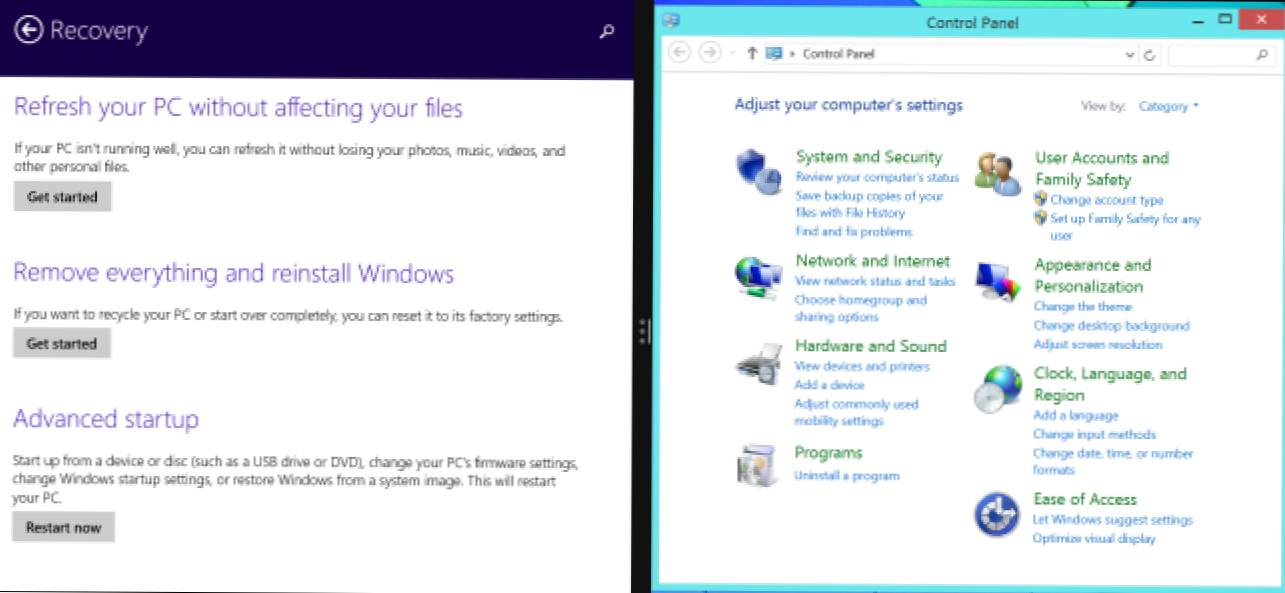 7 Windows-työpöytäympäristön asetukset ovat käytettävissä vain PC: n asetuksissa Windows 8.1: ssä (Miten)