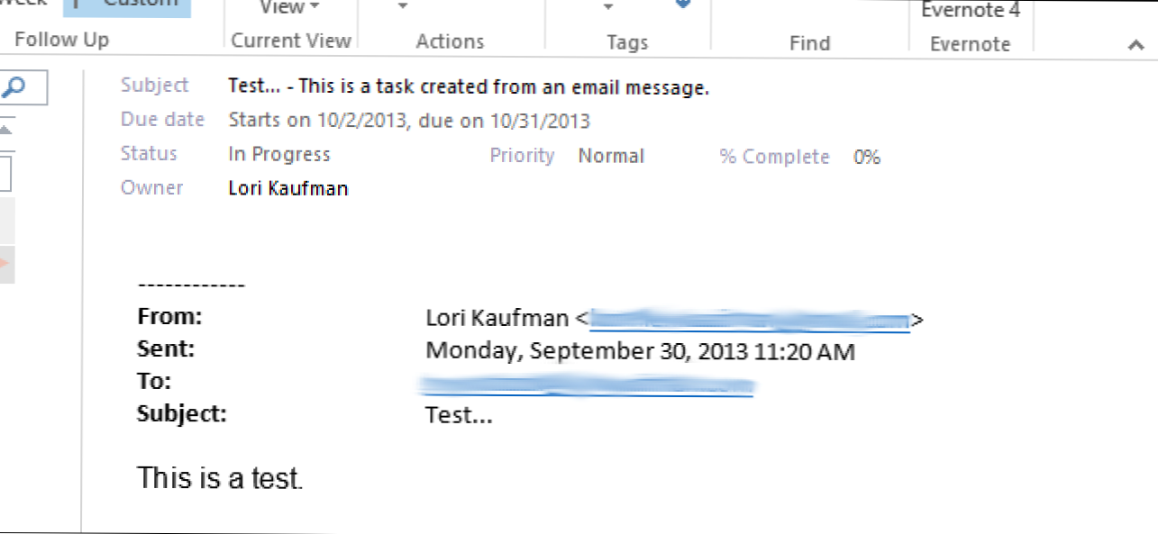 Tehtävän luominen sähköpostiviestistä Outlook 2013: ssa (Miten)