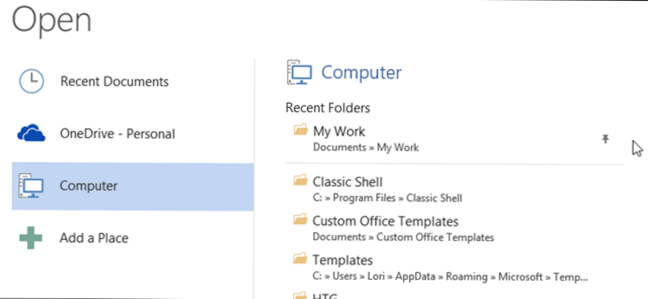 Как да свържете най-използваните файлове и папки към отворения екран в Office 2013 (Как да)