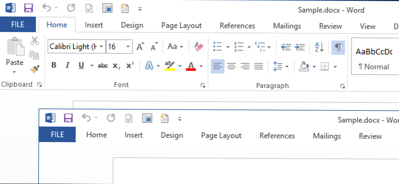 Jak szybko pokazać lub ukryć wstążkę w pakiecie Office 2013 (Jak)