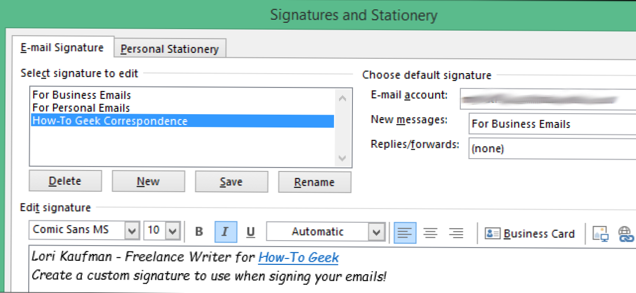 Cum se utilizează Editorul de semnături în Outlook 2013 (Cum să)