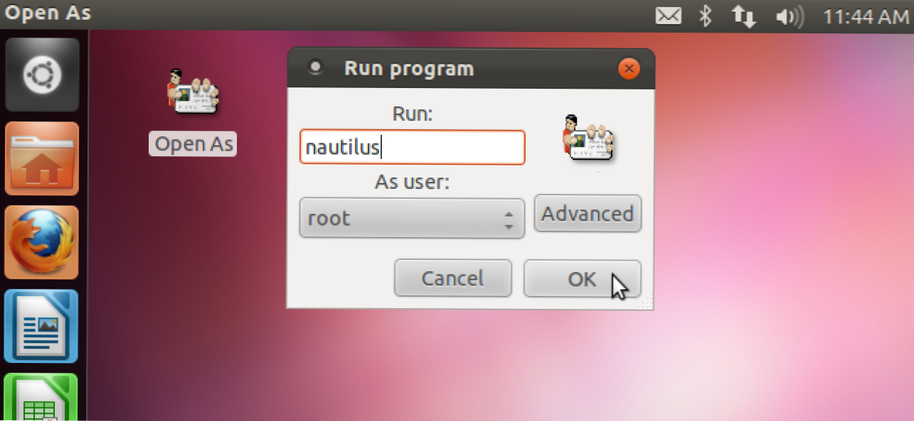 Luo pikakuvakkeet työpöydällä ja suorita ohjelmat juuriksi Ubuntu 11.10: ssä (Miten)