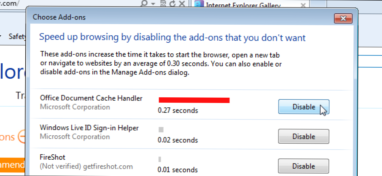 Poista lisäosat käytöstä selaamisen nopeuttamiseksi Internet Explorer 9: ssä (Miten)