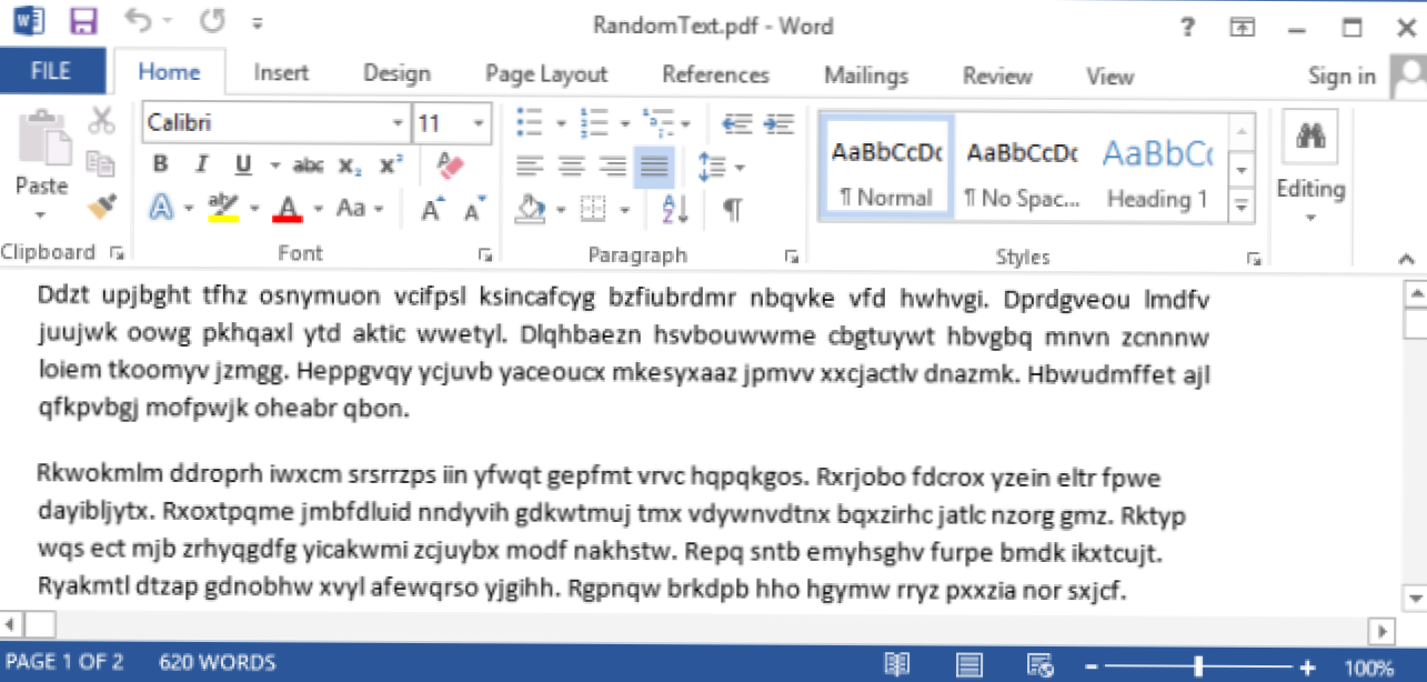 Cum să convertiți textul dintr-un fișier PDF într-un document Editable Word 2013 (Cum să)