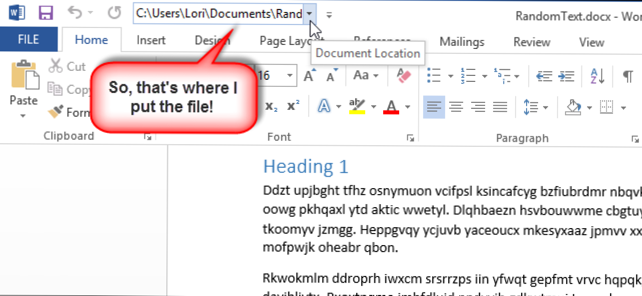 Cara Menampilkan Lokasi File di Bilah Alat Akses Cepat di Office 2013 (Bagaimana caranya)