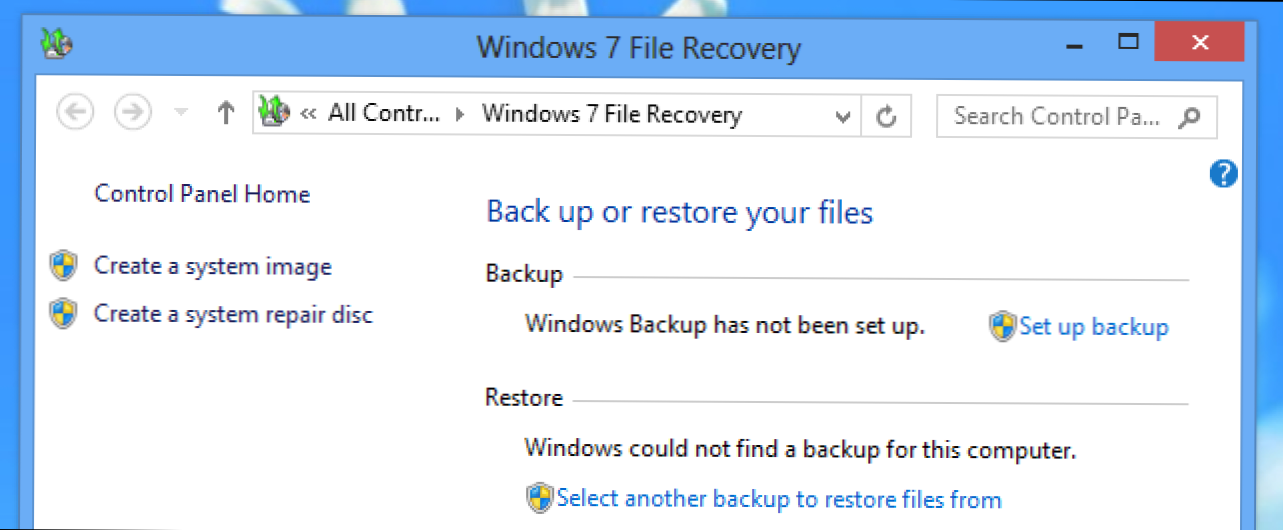 Cum se utilizează Windows 7 Tools Backup în Windows 8 (Cum să)