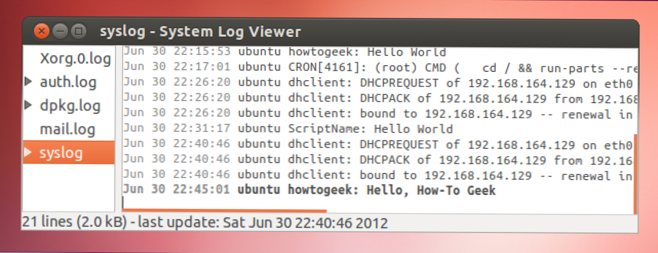 Как да преглеждате и пишете в системния регистрационен файл на Ubuntu (Как да)