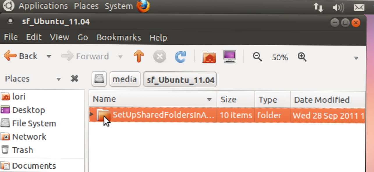 Piekļūt koplietotajiem mapes VirtualBox Ubuntu 11.04 virtuālajā mašīnā (Kā)