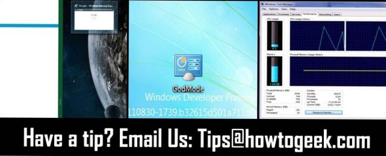 Din caseta de sfaturi: interfață ușoară de interfață Windows 8, Windows 8 God Mode și optimizarea managerului de activități în Windows 7 (Cum să)