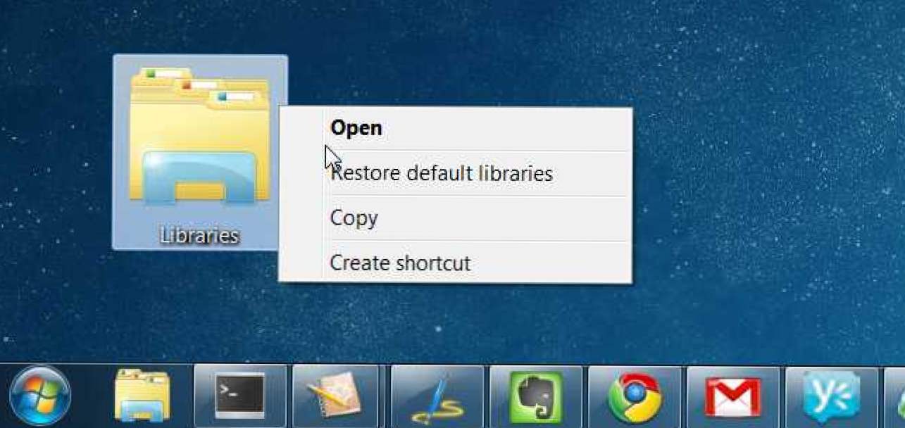 Jak umieścić ikonę prawdziwych bibliotek na pulpicie systemu Windows 7 (Jak)