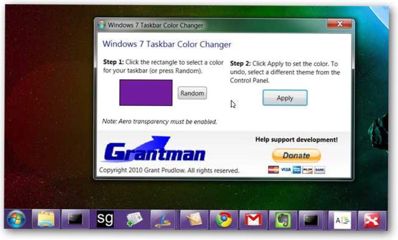 Zmień swój pasek zadań w Windows 7 Koloruj prostą metodą (i obracaj między kolorami) (Jak)