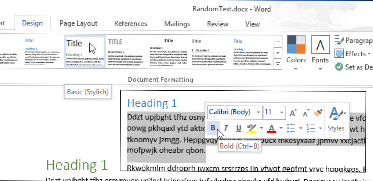 Nonaktifkan Bilah Alat Mini dan Pratinjau Langsung di Word 2013 (Bagaimana caranya)