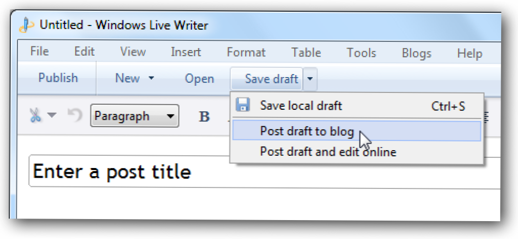 Cara Menambahkan Tombol "Posting Konsep ke Blog" ke Windows Live Writer Beta (Bagaimana caranya)