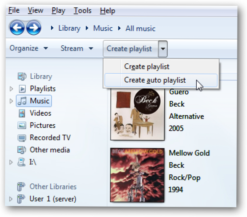 Miten luodaan automaattiset soittolistat Windows Media Player 12: ssa (Miten)