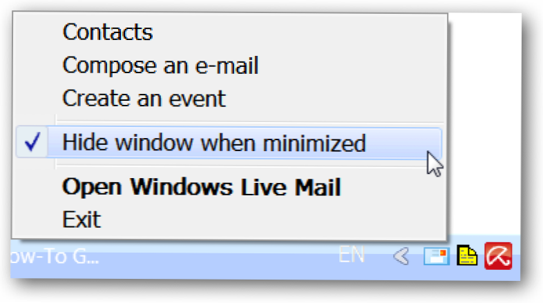 Zminimalizuj usługę Windows Live Mail do paska systemowego w systemie Windows 7 (Jak)