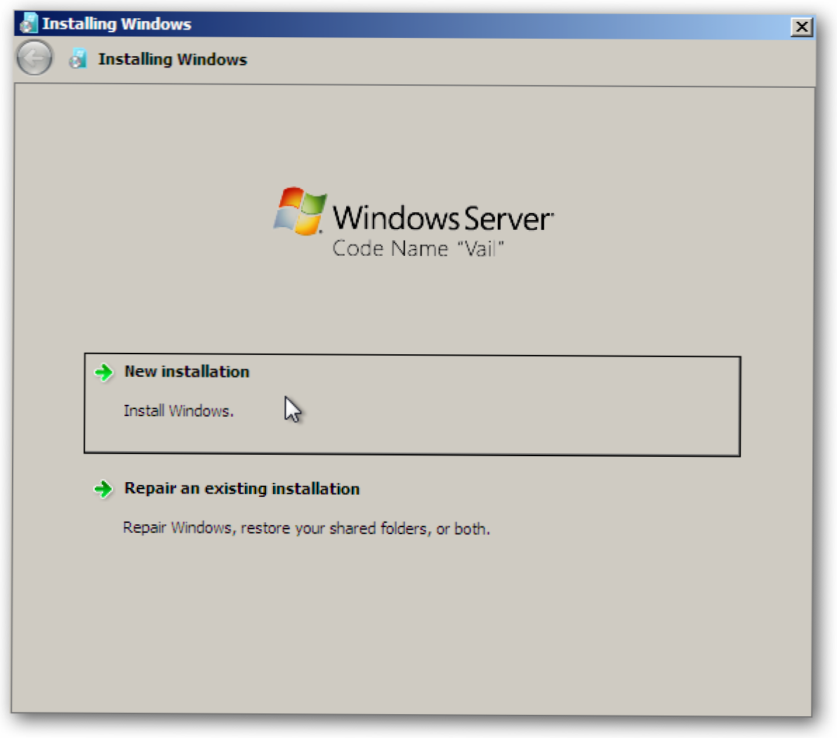 Pregled zaslona: Windows Home Server Beta "Vail" Instalacija procesa (Kako da)