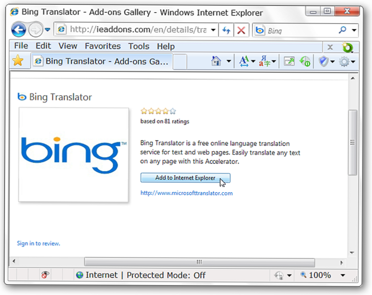 Traduceți Limbi în IE 8 cu Traducător Bing (Cum să)