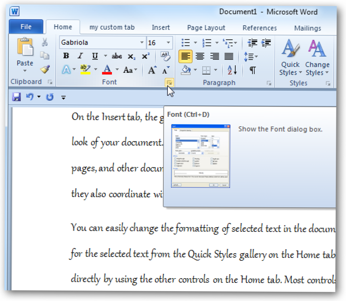 Gunakan Advanced Font Ligatures di Office 2010 (Bagaimana caranya)