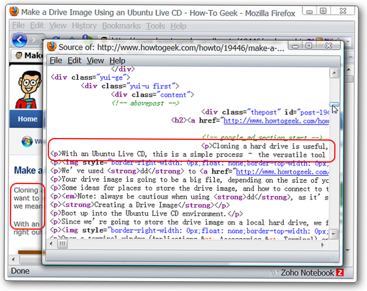 Vizualizați etichetele HTML și pagina web combinată în Firefox (Cum să)