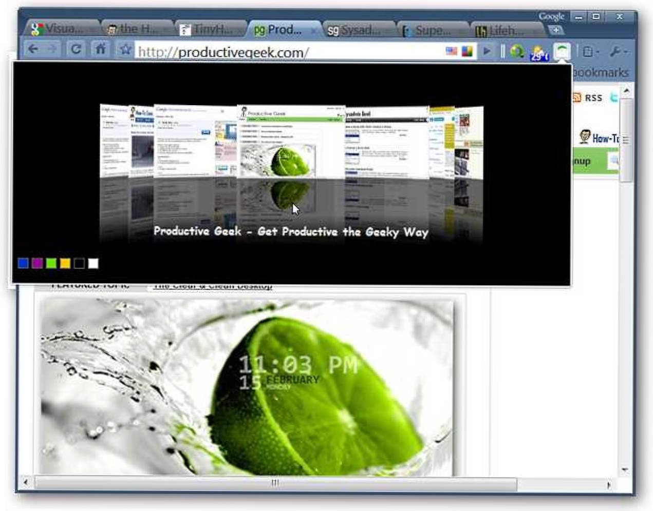 Vizualizați vizual prin filele deschise în Google Chrome (Cum să)